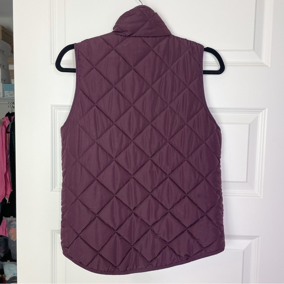 Thread & Supply Quilted Vest Women's Size Small Burgundy Full Zip Sleeveless - Picture 2 of 8